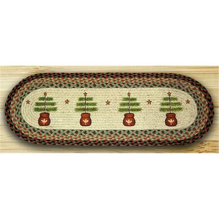 CAPITOL EARTH RUGS Oval Patch Printed Runner- Feather Tree 68-081FT